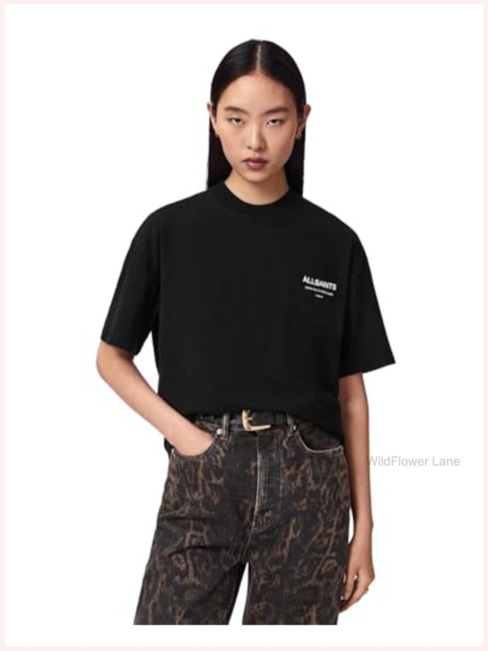 AllSaints Dreamer Etta Tee Women's Oversized Crew Neck Short Sleeve T-Shirt